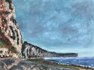 Plein air painter spot Cliffs at Fécamp