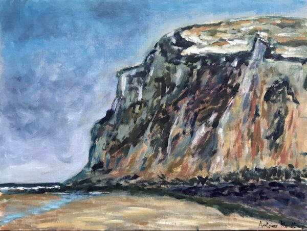 Painting cape blanc nez from the beach