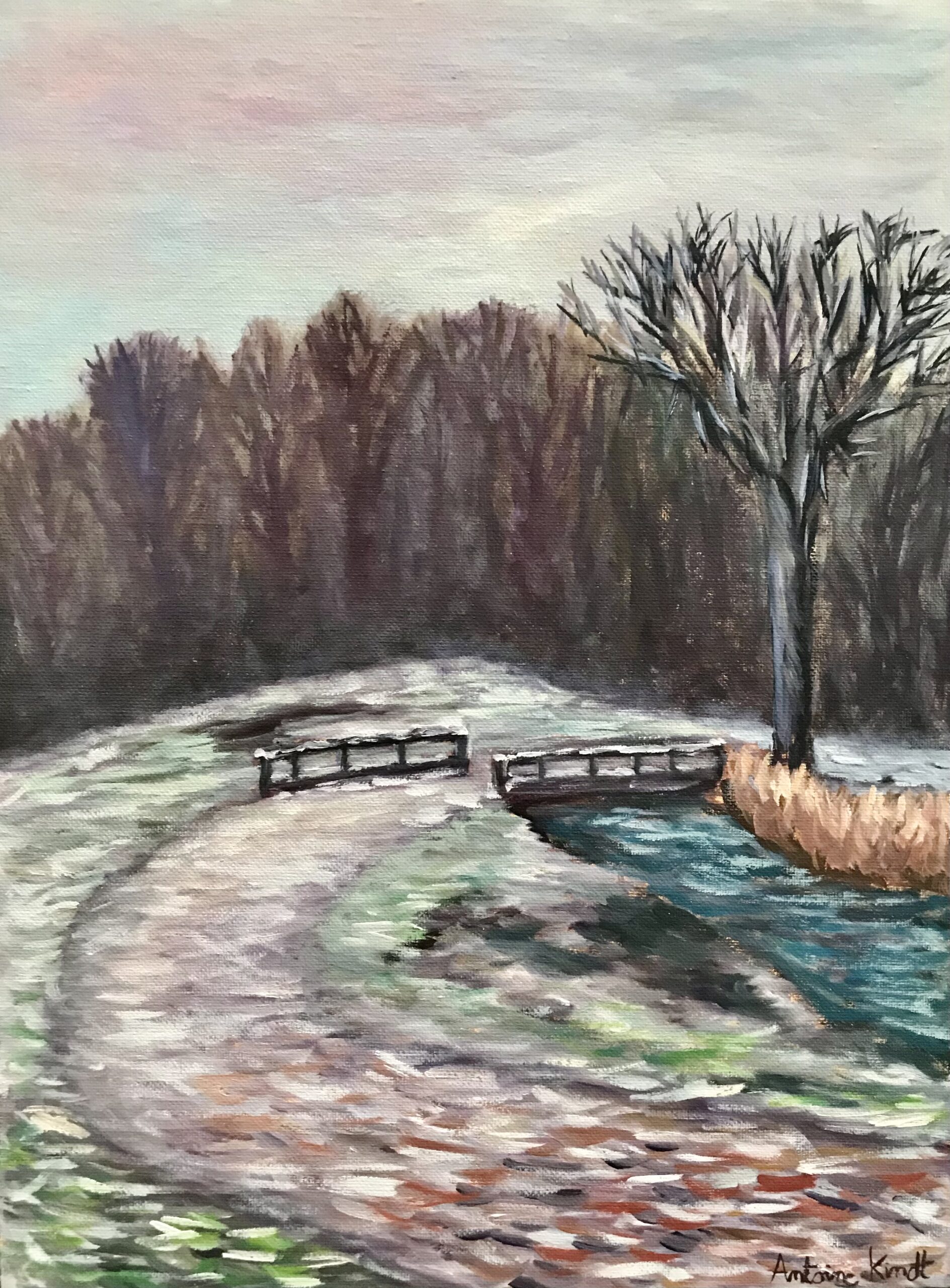 "First snow fall" painting