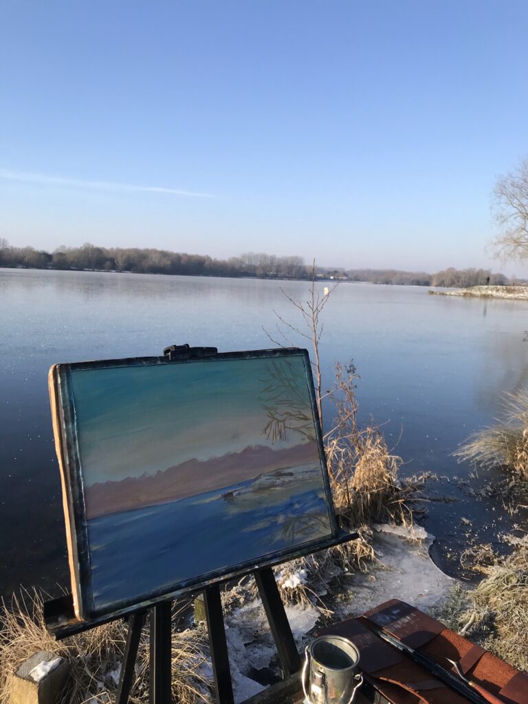 Frozen lake painting - Second layer