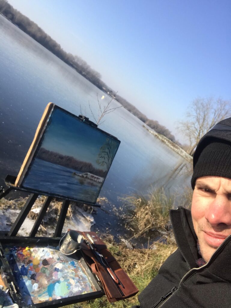 Frozen lake painting - Me on the spot