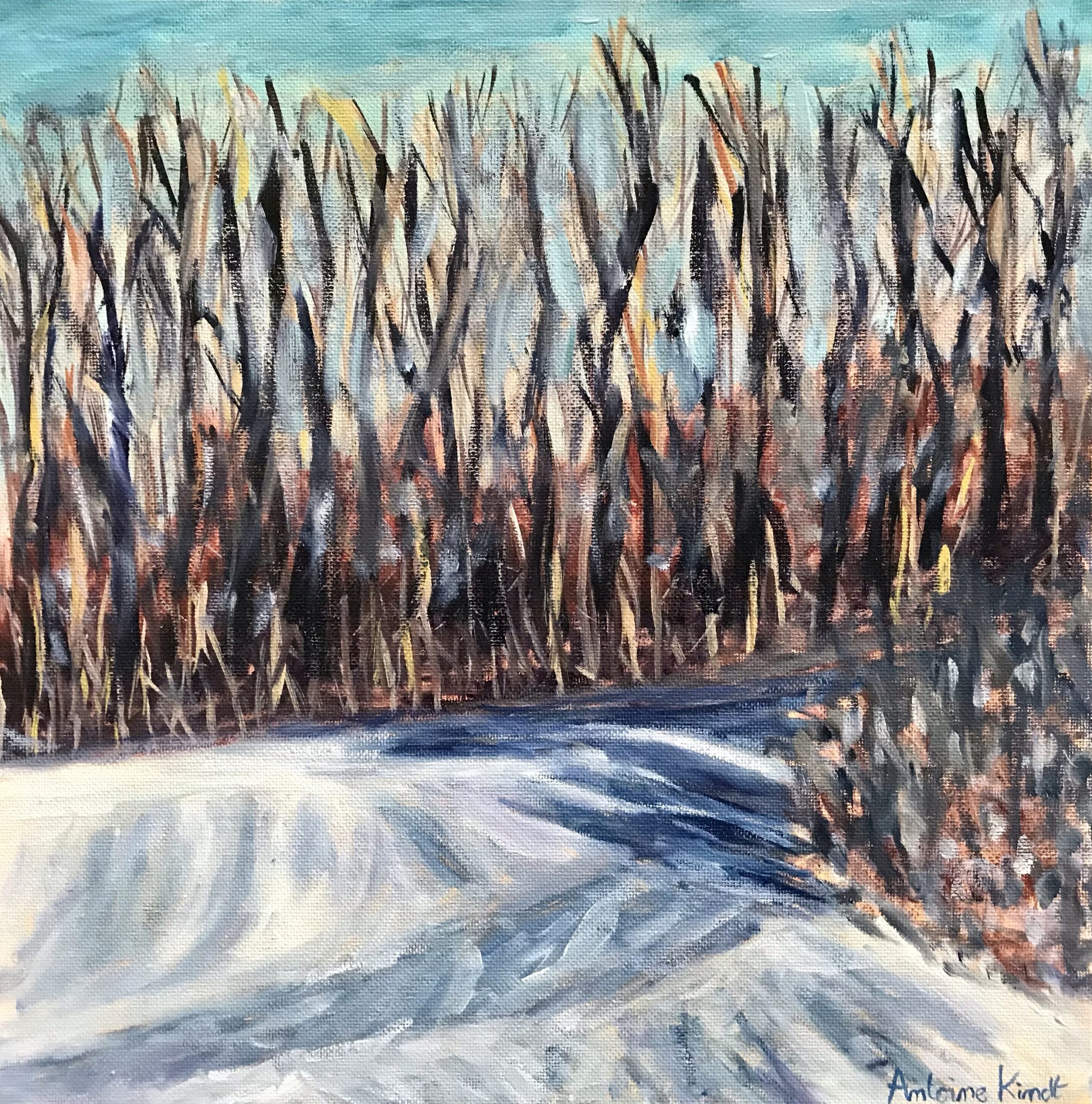 "Snow in the park" painting