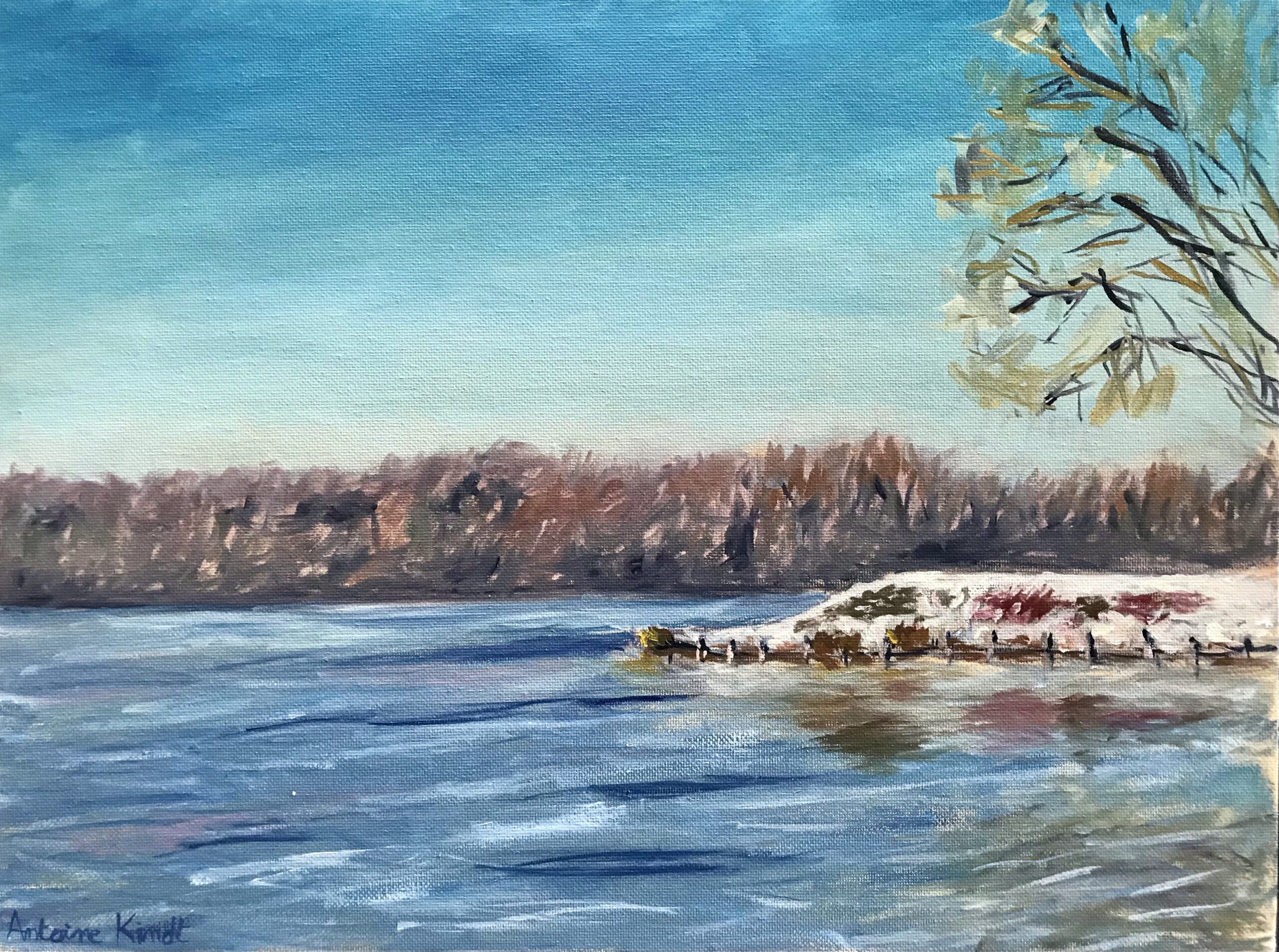 "Frozen lake" painting