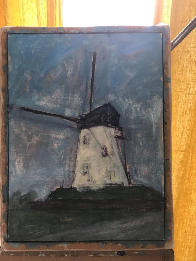 "A mill" painting - Second layer