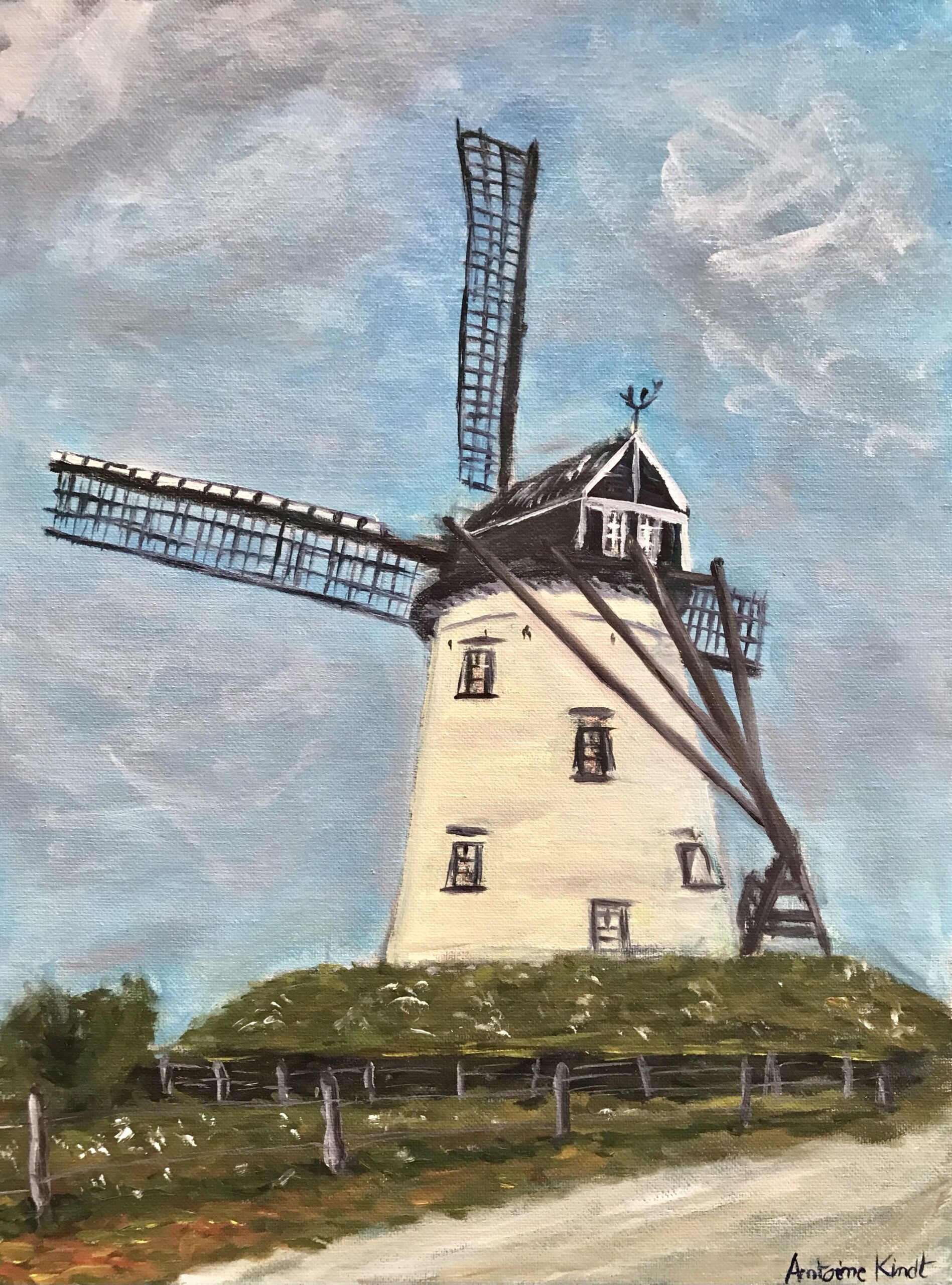 "A mill" painting